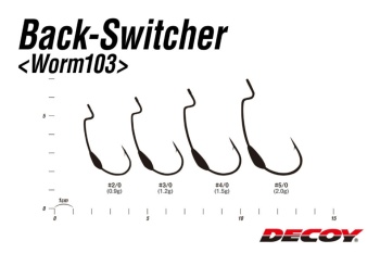 CARLIGE OFFSET DECOY WORM 103 BACK SWICHER LESTAT NR.3/0 1.2GR 5BUC/PLIC - Img 5
