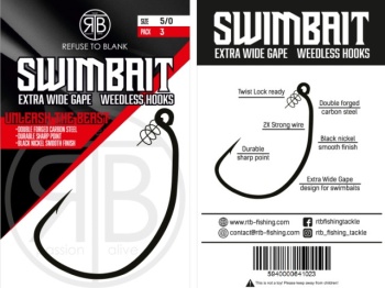 CARLIGE OFFSET RTB EWG SWIMBAIT HOOKS 5/0 - Img 2
