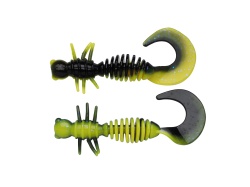 CREATURA BERKLEY POWERBAIT POWER CURLY 55MM BLACK / SUNSHINE YELLOW