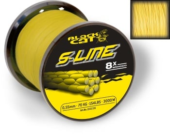 FIR TEXTIL BLACK CAT S-LINE 0.38MM 3000M 40KG / 88LBS YELLOW