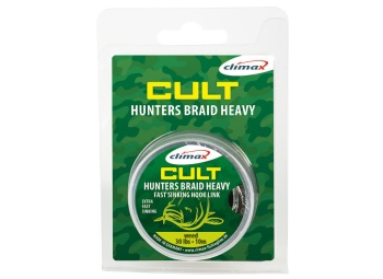 FIR TEXTIL CLIMAX CULT HUNTERSBRAID HEAVY SINKING HOOKLINK 20M 20LB WEED GREEN - Img 2