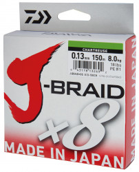 FIR TEXTIL DAIWA J-BRAID X8 CHARTREUSE 006MM/4,0KG/150M