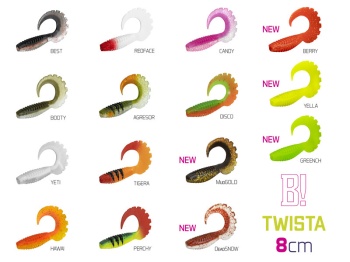 GRUB TWISTA UVS / 5BUC 8CM / GREENCH