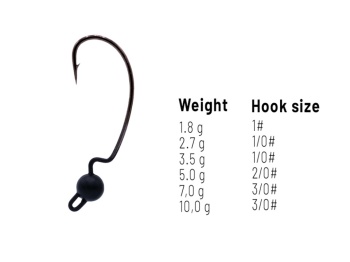 JIG OFFSET HERAKLES 1/0 3.5gr Matt Black - Img 2