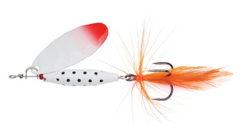 LINGURITA ROTATIVA ABU GARCIA REFLEX White 4.5CM 7.0Gr LF Redhead