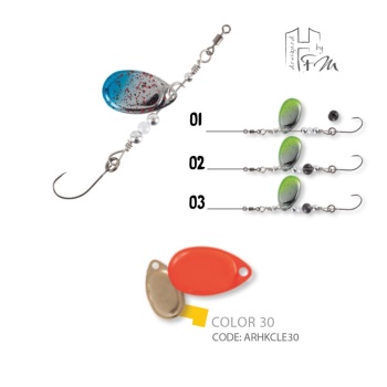 LINGURITA ROTATIVA HERAKLES CLEVER SPIN 1.5gr Culoare 30 Orange/Gold