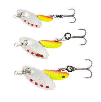 LINGURITA ROTATIVA SAVAGE GEAR SPINNER GRUB NR.1 3.8G SINKING SILVER BLACK RED BLACK - Img 4