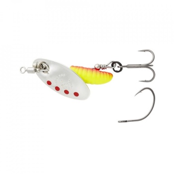 LINGURITA ROTATIVA SAVAGE GEAR SPINNER GRUB NR.2 5.8G SINKING SILVER RED YELLOW - Img 2