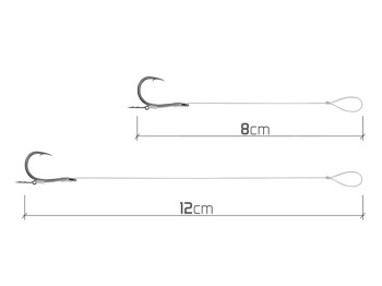 MONTURA DELPHIN FLUORO STING FEEDER RIG / 10BUC 12CM / 0.30MM / CHINU #4 - Img 3