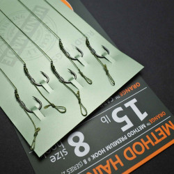 RIG FEEDER ORANGE SERIES 2 NO.8 15LB METHOD HAIR RIGS
