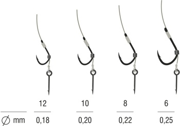 RIG METHOD FEEDER CU SPIN KAMATSU KANTOUSURE MONOFILAMENT 5BUC 10CM, NR.10, 0.20MM - Img 2