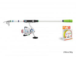 SET LANSETA DELPHIN YUPIE 240CM + MULINETA YUPIE 3T 3000 + FIR MONOFILAMENT DELPHIN YUPIE 0.25MM