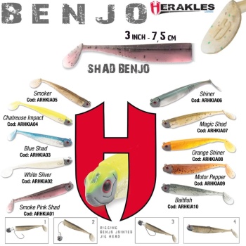 SHAD HERAKLES BENJO 3 7.5cm SMOKE PINK SHAD HERAKLES