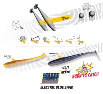 SHAD HERAKLES-OW85 3.5 8.9cm Electric Blue Shad