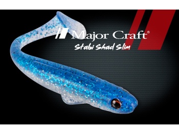 SHAD MAJOR CRAFT STABI SHAD SLIM 4 10.2cm #002 Blue Silver - Img 3