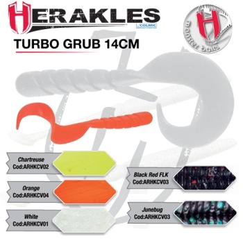 SWIMBAIT HERAKLES TURBO GRUB 14CM BLACK RED FLK