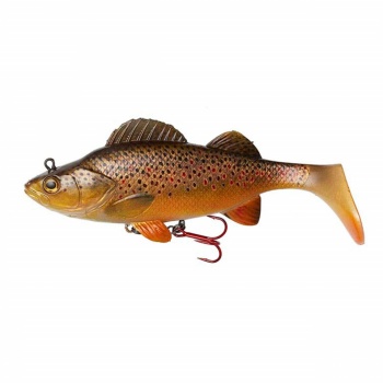 SWIMBAIT NATURAL PERCH PADDLE TAIL DAM EFFZETT 140MM 47G BROWN TROUT - Img 3
