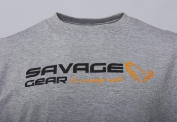 TRICOU SAVAGE GEAR SIGNATURE LOGO GREY MELANGE MAR.2XL - Img 5