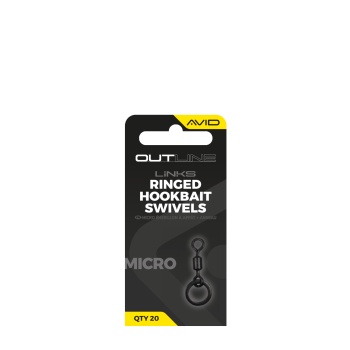 VARTEJ CU ANOU AVID CARP OUTLINE MIRCO RINGED HOOKBAIT SWIVEL 20 BUC/PLIC