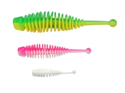 WORM BERKLEY POWERBAIT POWER NAIAD 70MM SPRNG GRN / WHITE