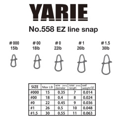 AGRAFA YARIE JESPA 558 EZ LINE SNAP 30LB 1.5 11BUC/PLIC