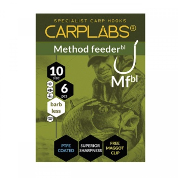 CARLIG KONGER CARPLABS® METHOD FEEDER BARBLESS NO.16 TITANIUM GREY RINGED 6BUC - Img 3