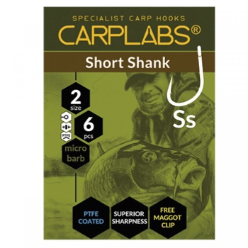 CARLIG KONGER CARPLABS® SHORT SHANK NO.8 TITANIUM GREY RINGED 6BUC