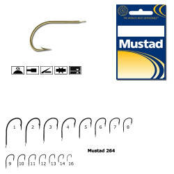 CARLIG MUSTAD CLASSIC MATCH AURIU,REVERS,TIJA SCURTA NR 10 264.1 - 10BUC/PL