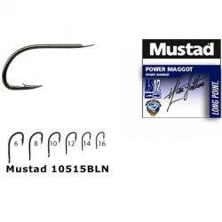 CARLIG MUSTAD POWER MAGGOT NICHEL FORJAT MUSTAD NR 8 10515BLN.8 - 10BUC/PL