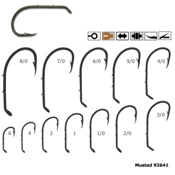 CARLIG MUSTAD SOMN BRONZ,OCHI,2 SPINI,REZISTENT NR 7/0 92641.07 - 10BUC/PL