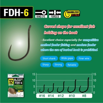 CARLIGE OWNER FDH-6 BARBLESS PICKET HOOK BROWN NO: 8, BUC/PAC 14 - Img 6