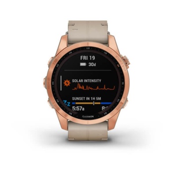CEAS GARMIN FENIX 7S SAPPHIRE SOLAR ROSE GOLD TI / PIELE 42MM - Img 8