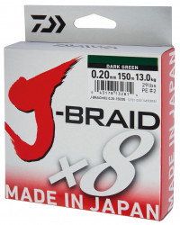 FIR TEXTIL DAIWA J-BRAID X8 VERDE 0.42MM 46.5KG 300M