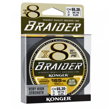 FIR TEXTIL KONGER RIGGING LINE BRAIDER X8 0.16MM 18.8KG 10M OLIVE GREEN - Img 2