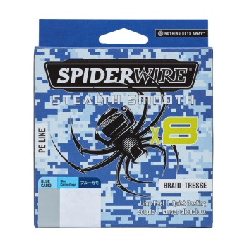 FIR TEXTIL SPIDERWIRE STEALTH X8 0.09MM 150M 7.5KG BLUE CAMO - Img 3