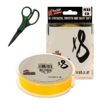FIR TEXTIL SUFIX X8 135M 0.185MM 15.5KG 35LB HOT YELLOW + FORFECUTA