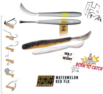 GRUB HERAKLES LEFTAIL WORM 3.4 8.6cm Watermelon Red Flakes