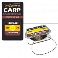 HOOKLINK X8 ORANGE CAMO BROWN 20LB 20M