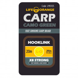 HOOKLINK X8 ORANGE CAMO GREEN 25LB 20M