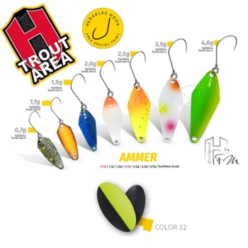 LINGURITA OSCILANTA HERAKLES AMMER 3.5gr Culoare 32 Black Chartreuse