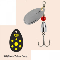 LINGURITA ROTATIVA 1 4GR SWIMY INLINE SPINNER I01 BLACK YELLOW DOTS