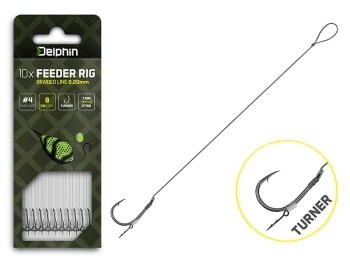 MONTURA DELPHIN BRAIDED STING FEEDER RIG / 10BUC 12CM / 0.14MM / TURNER #8