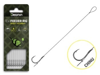 MONTURA DELPHIN BRAIDED STING FEEDER RIG / 10BUC 12CM / 0.20MM / CHINU #4