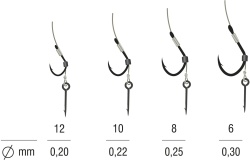 RIG METHOD FEEDER CU SPIN KAMATSU ISEAMA MONOFILAMENT 5BUC 10CM, NR.8, 0.25MM
