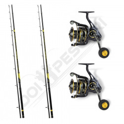 SET 2 LANSETE BLACK CAT PERFECT PASSION XH-S 3.20M + 2 MULINETE SOMN BLACK CAT BUSTER SPIN 6120 FD