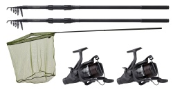 SET 2 LANSETE JRC JRC DEFENDER 2 ROD 3.60M TELE-6 + MULINETE 6500 250/0.35