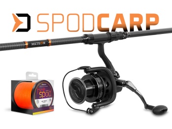 SET LANSETA DELPHIN METEOR SPOD 3.90M 5.00LBS 3TR + MULINETA CORZAR 8T + FIR TEXTIL HOTSPOD 4 0.14MM