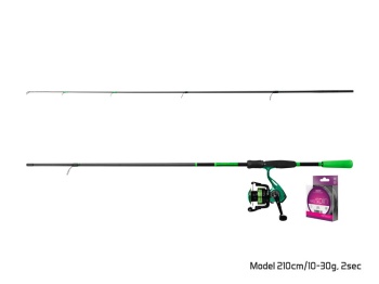 SET LANSETA DELPHIN WASABI 2.10M + MULINETA DELPHIN ELIXIR 2000 - Img 3