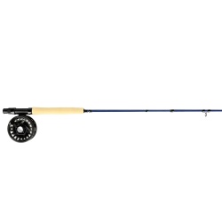 SET PESCUIT LA MUSCA SHAKESPEARE CARBON ROD, REEL, LINE, LEADER, FLYBOX & FLYS COMBO 8' 4PC / 5/6 WF6+56 (20LB NYLON BACKING)