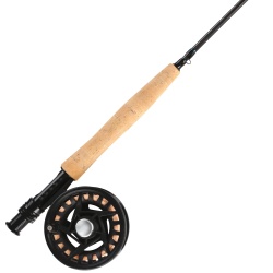 SET PESCUIT LA MUSCA SHAKESPEARE ELITE ROD, REEL, LINE & LEADER COMBO 9' 4PC / 5/6 WF6+56 (20LB NYLON BACKING)